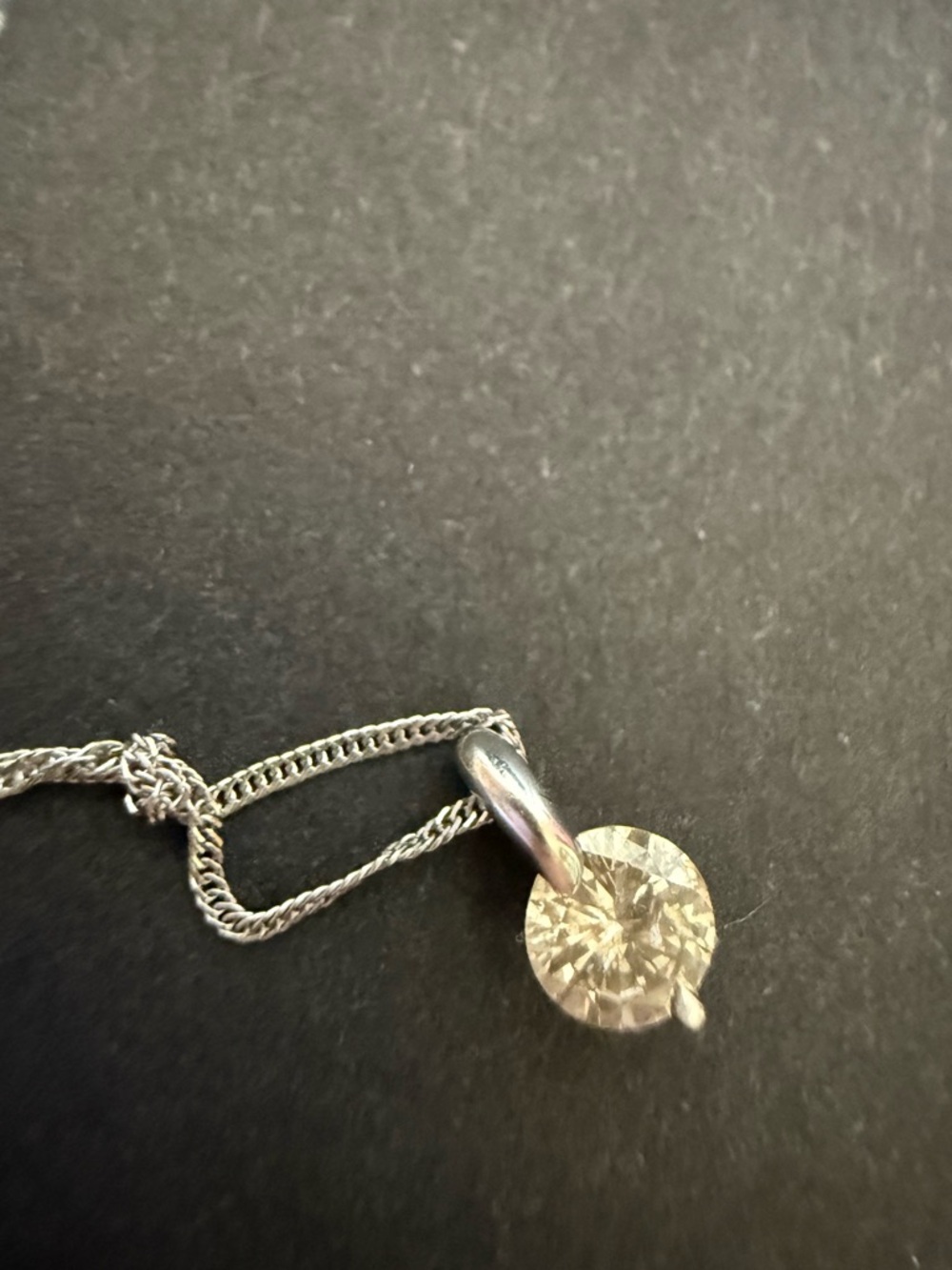 Genuine Diamond Pendant Solid White Gold 18K Necklace